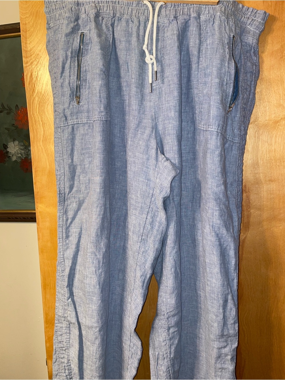 Athleta Light Blue Women’s Linen Drawstring Casual Athleisure